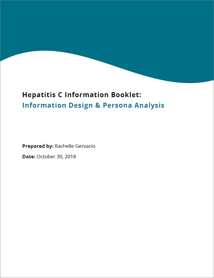 Hepatitis C Information Booklet: Information Design & Persona Analysis